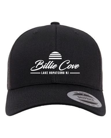 Lake Hoptacong White on Black Trucker