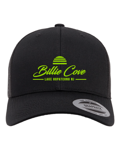 Lake Hoptacong Green on Black Trucker